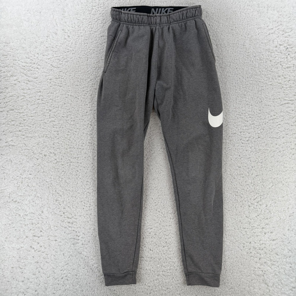 Nike Womens Gray Dri-FIT French Terry Swoosh Jogger Pants CU6775-071 Small